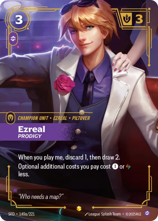 Ezreal, Prodigy (Champion Unit) (SFD-149a/221) (Showcase)