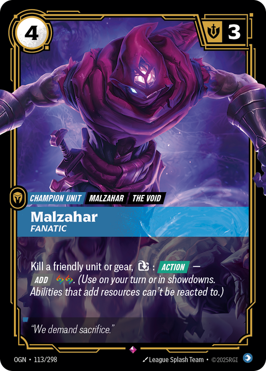 Malzahar, Fanatic (Champion Unit) (OGN-113/298) (Rare)