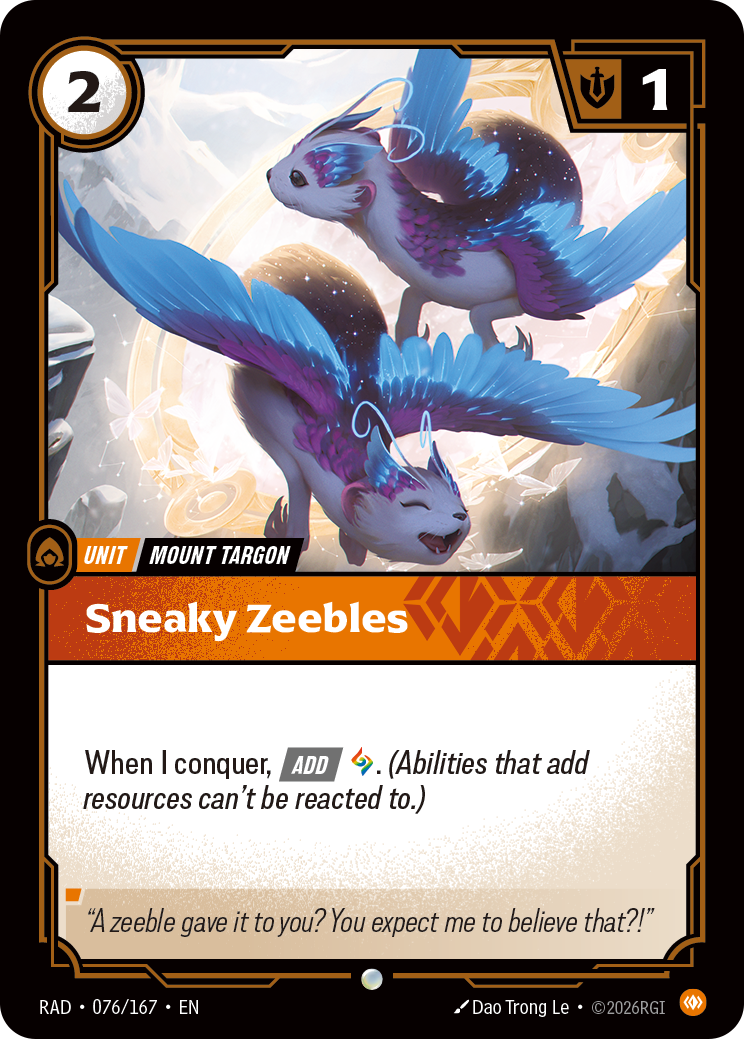 Sneaky Zeebles (Unit) (RAD-076/167) (Common)