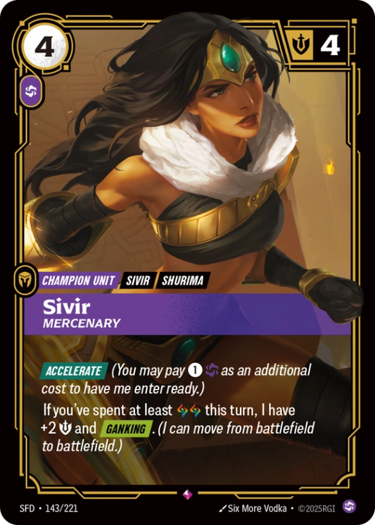 Sivir, Mercenary (Champion Unit) (SFD-143a/221) (Showcase)
