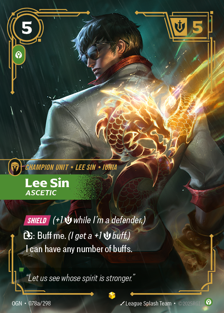 Lee Sin, Ascetic (Champion Unit) (OGN-078a/298) (Showcase)