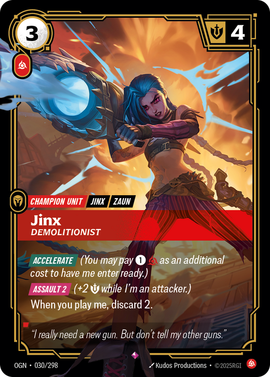 Jinx, Demolitionist (Champion Unit) (OGN-030/298) (Rare)