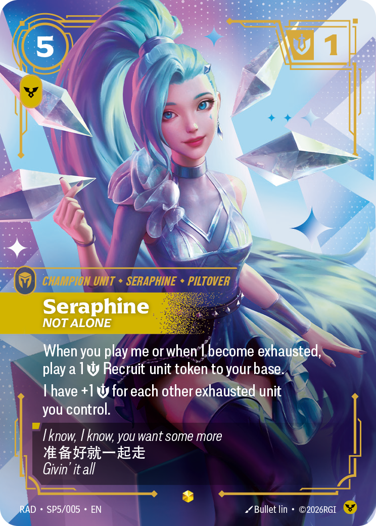 Seraphine, Not Alone (Unit) (RAD-SP5/005) (Showcase) (Alternate Art - Special)