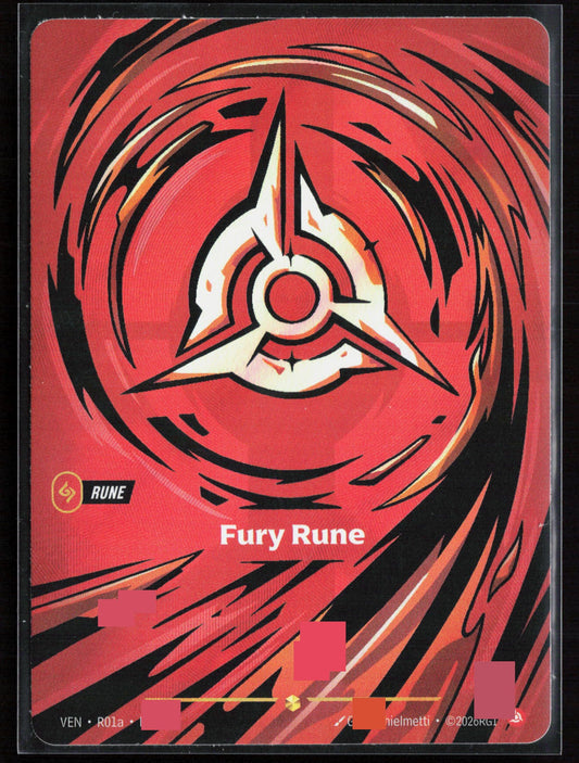 Fury Rune (Rune) (VEN-R01a) (Showcase) (Alternate Art)