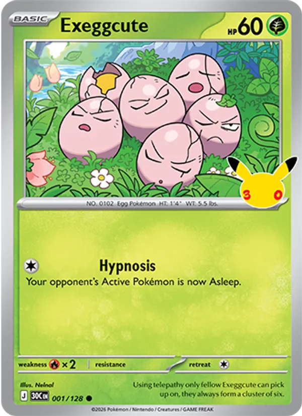 Exeggcute (Basic Pokémon) (30C-001/128) (Common)
