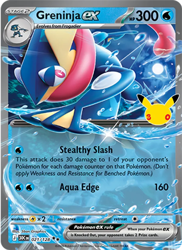Greninja ex (Stage 2 Pokémon) (30C-021/128) (Double Rare)