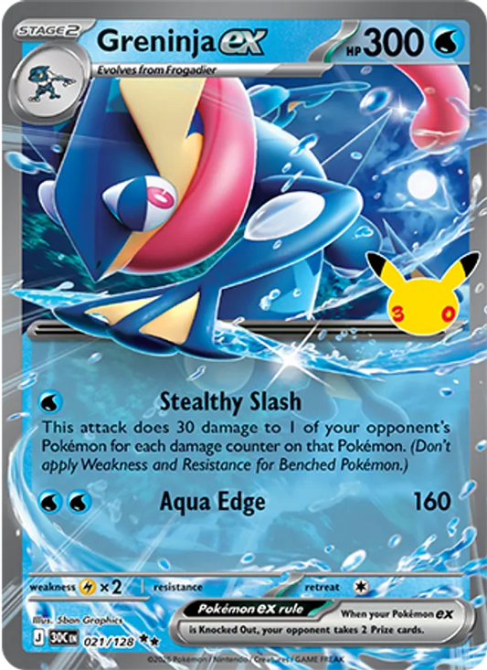 Greninja ex (Stage 2 Pokémon) (30C-021/128) (Double Rare)