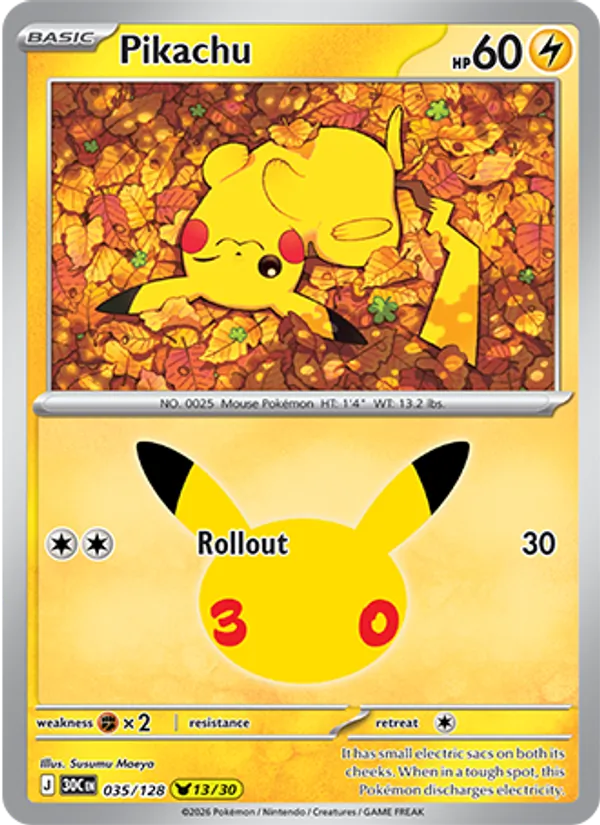 Pikachu (Basic Pokémon) (30C-035/128) (Pikachu Rare)