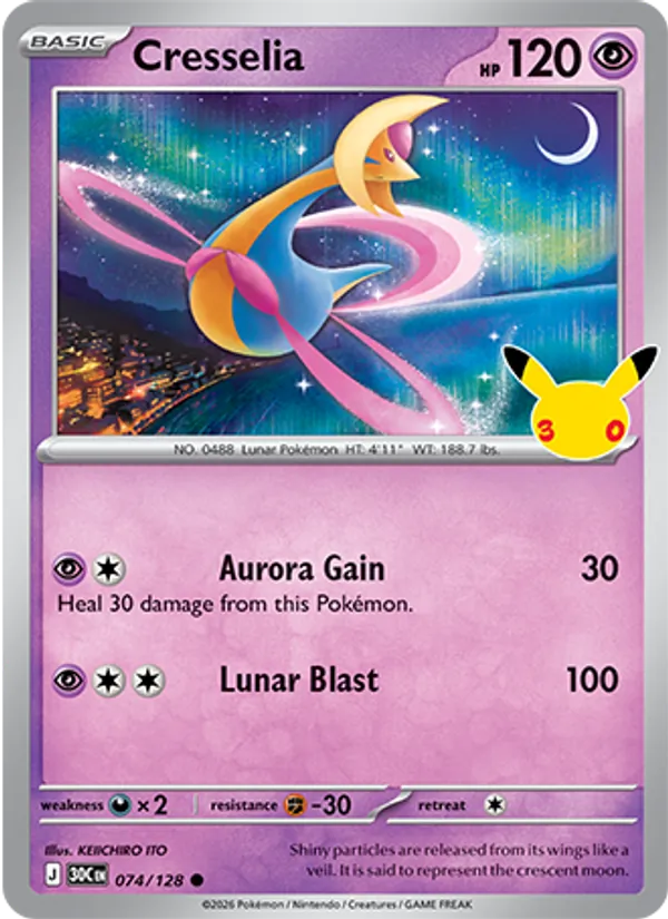 Cresselia (Basic Pokémon) (30C-074/128) (Common)