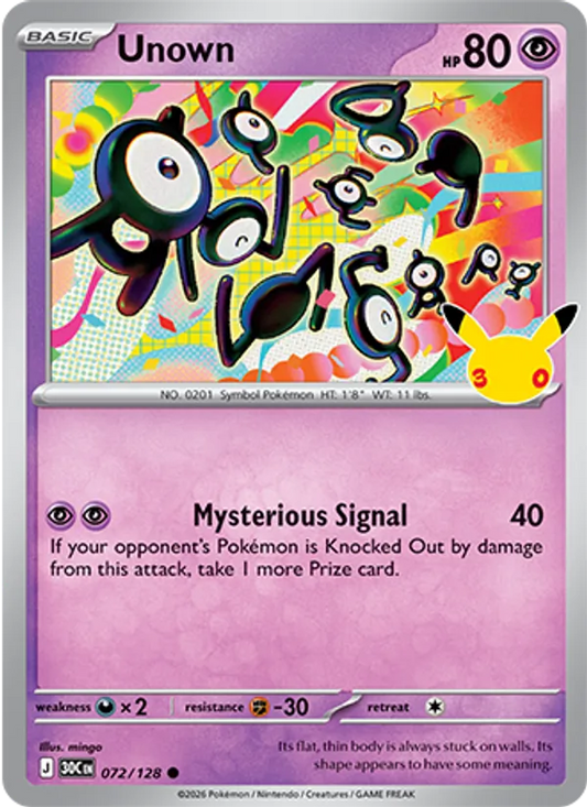 Unown (Basic Pokémon) (30C-072/128) (Common)