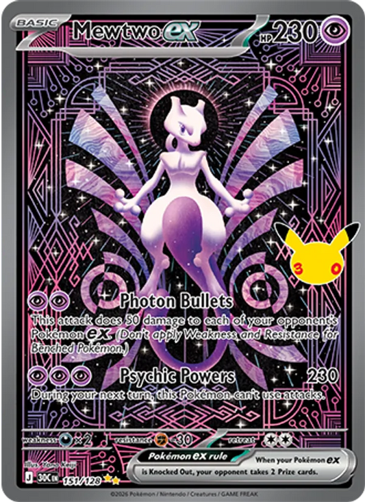 Mewtwo ex (Basic Pokémon) (30C-151/128) (Special Illustration Rare)