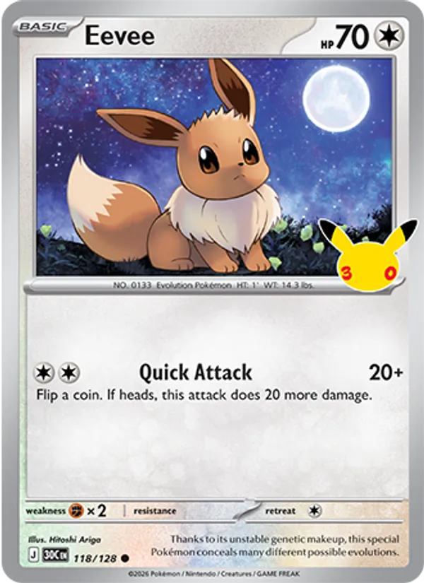 Eevee (Basic Pokémon) (30C-118/128) (Common)