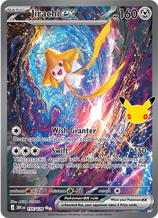 Jirachi ex (Basic Pokémon) (30C-155/128) (Special Illustration Rare)