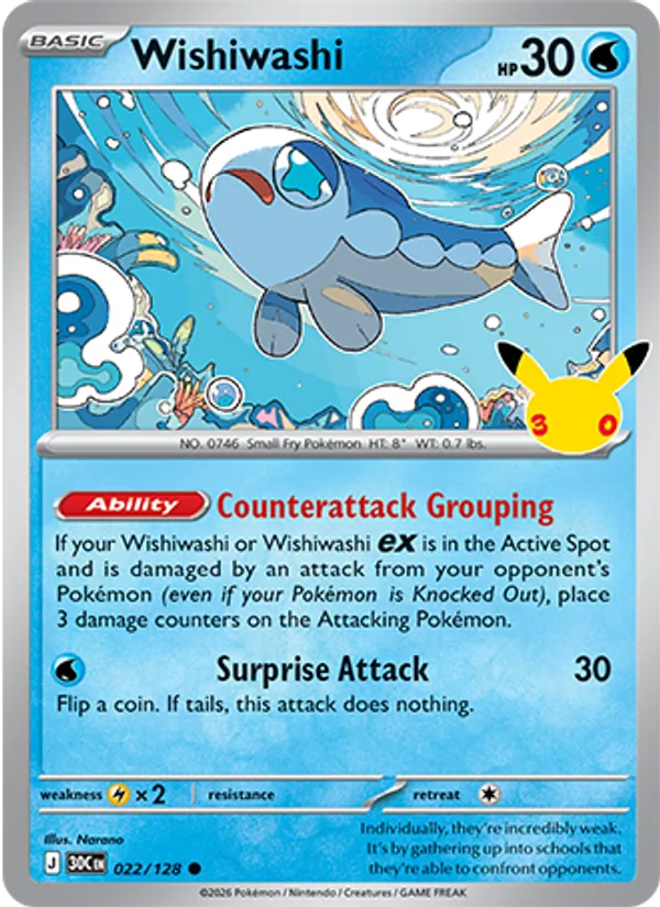 Wishiwashi (Basic Pokémon) (30C-022/128) (Common)