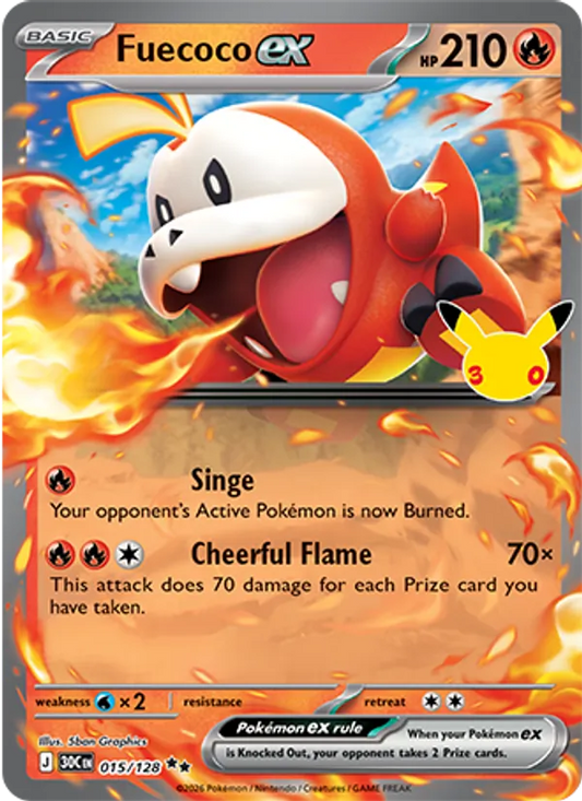 Fuecoco ex (Basic Pokémon) (30C-015/128) (Double Rare)