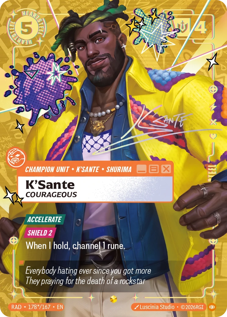 K'Sante, Courageous (Unit) (RAD-178*/167) (Showcase) (Alternate Art - Signature)