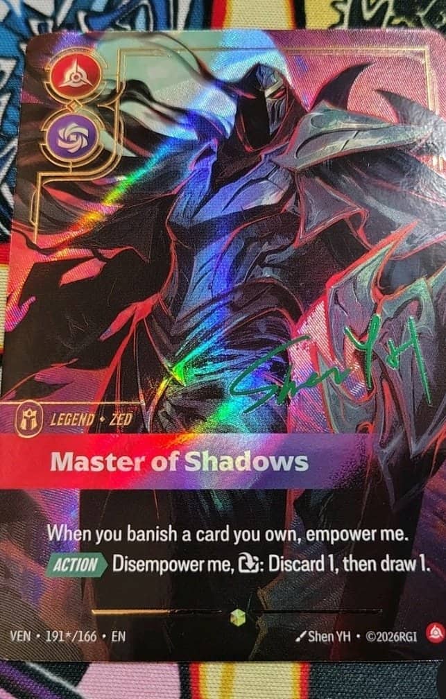 Zed, Master of Shadows (Legend) (VEN-191*/166) (R) (Overnumbered Signature)