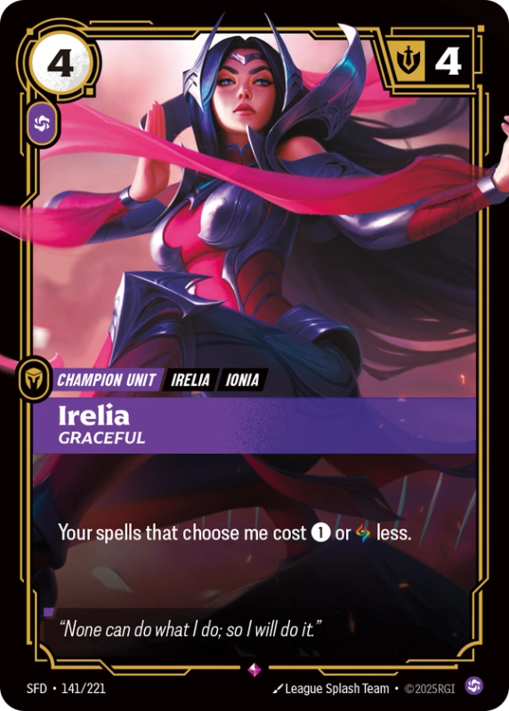 Irelia, Graceful (Champion Unit) (SFD-141/221) (Rare)