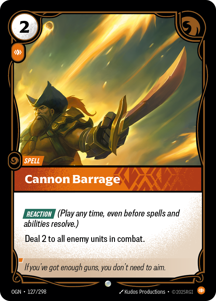 Cannon Barrage (Spell) (OGN-127/298) (Common)