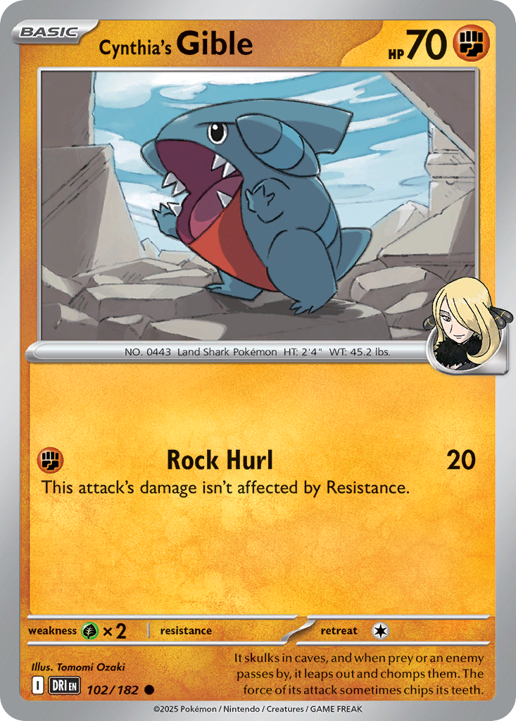 Cynthia's Gible (Basic Pokémon) (DRI-102/182) (Common)