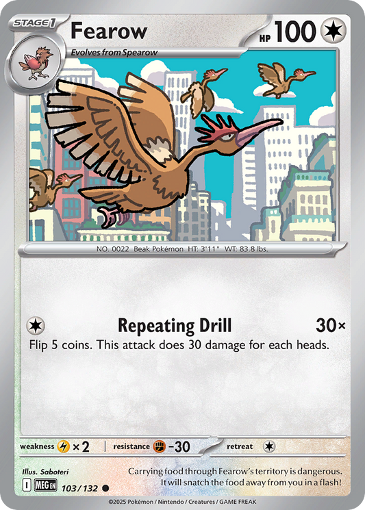 Fearow (Stage 1 Pokémon) (MEG-103/132) (Common)