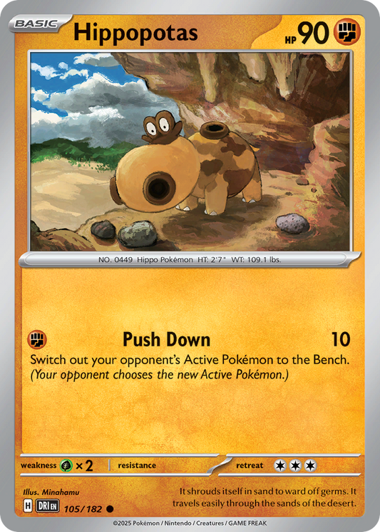 Hippopotas (Basic Pokémon) (DRI-105/182) (Common)