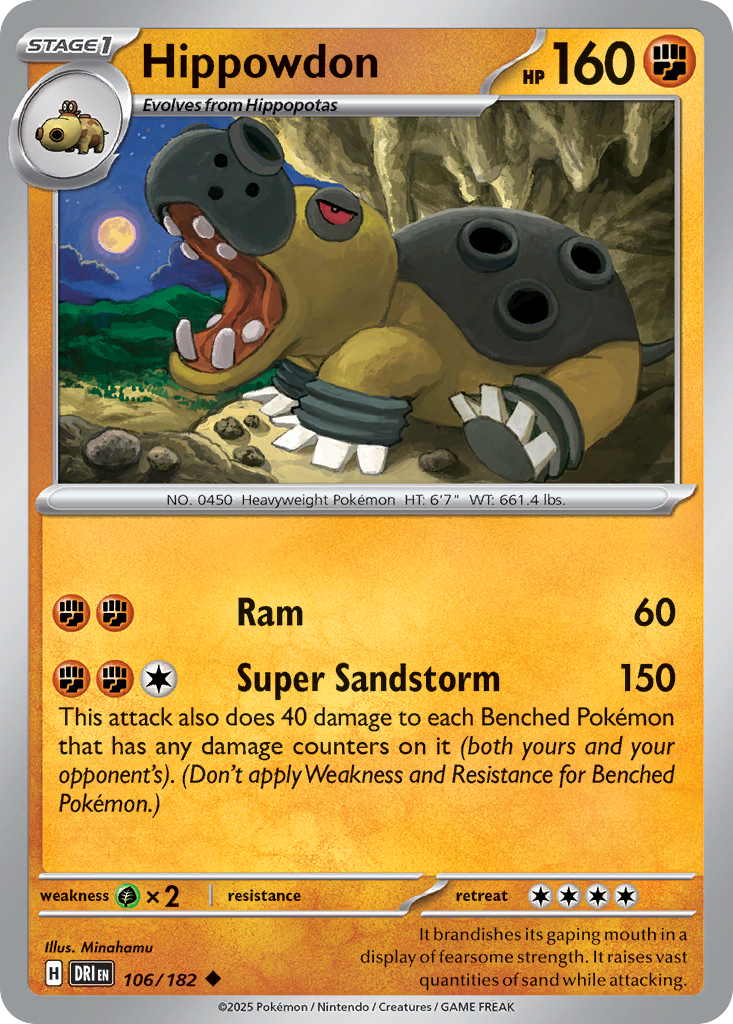 Hippowdon (Stage 1 Pokémon) (DRI-106/182) (Uncommon)
