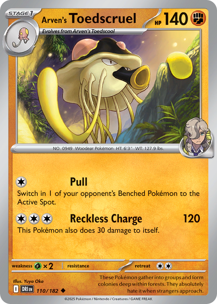 Arven's Toedscruel (Stage 1 Pokémon) (DRI-110/182) (Uncommon)