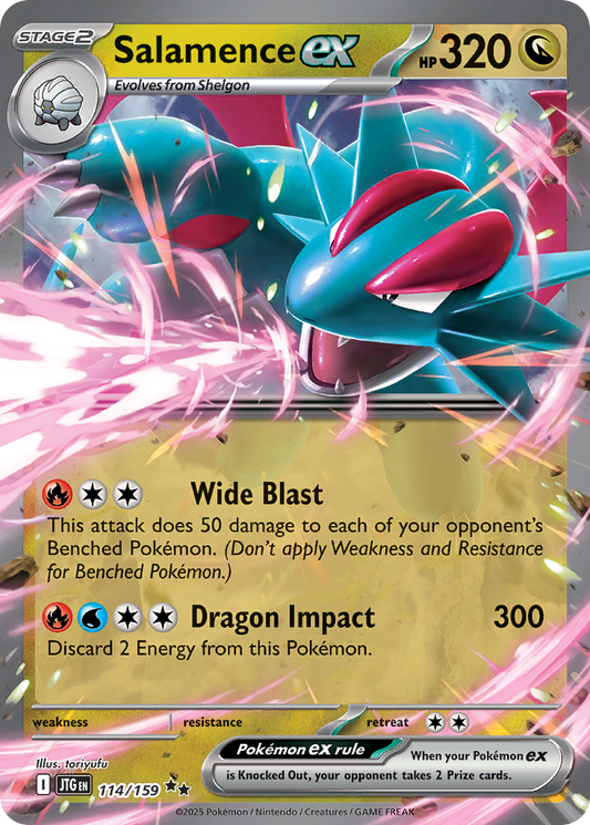 Salamence ex (Stage 2 Pokémon ex) (JTG-114/159) (Double Rare)