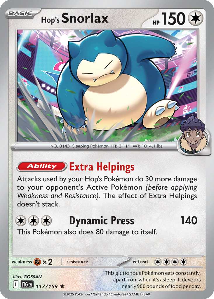 Hop's Snorlax (Basic Pokémon) (JTG-117/159) (Rare)