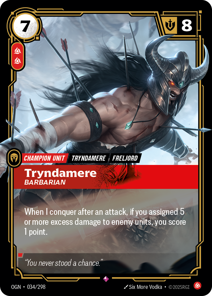 Tryndamere, Barbarian (Champion Unit) (OGN-034/298) (Rare)