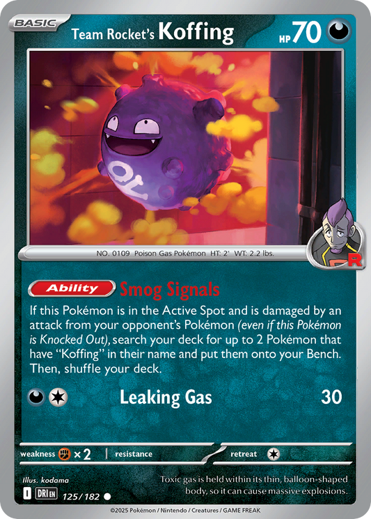 Team Rocket's Koffing (Basic Pokémon) (DRI-125/182) (Common)