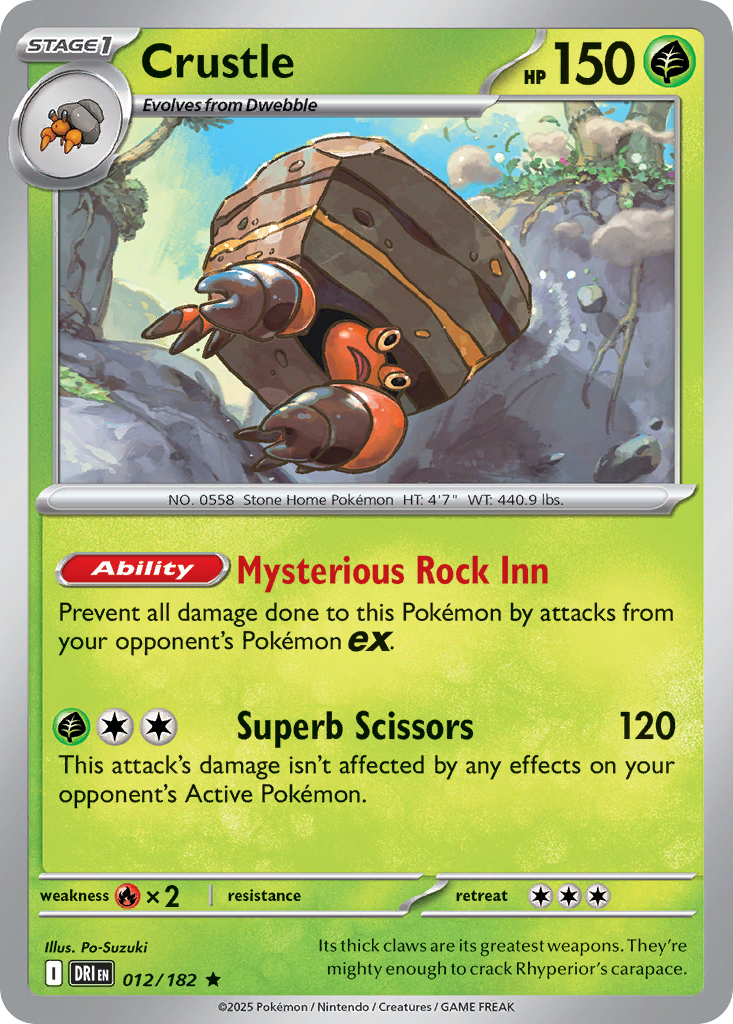 Crustle (Stage 1 Pokémon) (DRI-012/182) (Rare)
