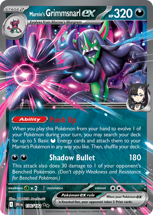 Marnie's Grimmsnarl ex (Stage 2 Pokémon ex) (DRI-136/182) (Double Rare)