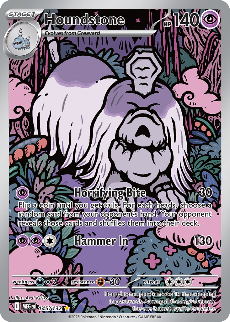 Houndstone (Stage 1 Pokémon) (MEG-145/132) (Illustration Rare)