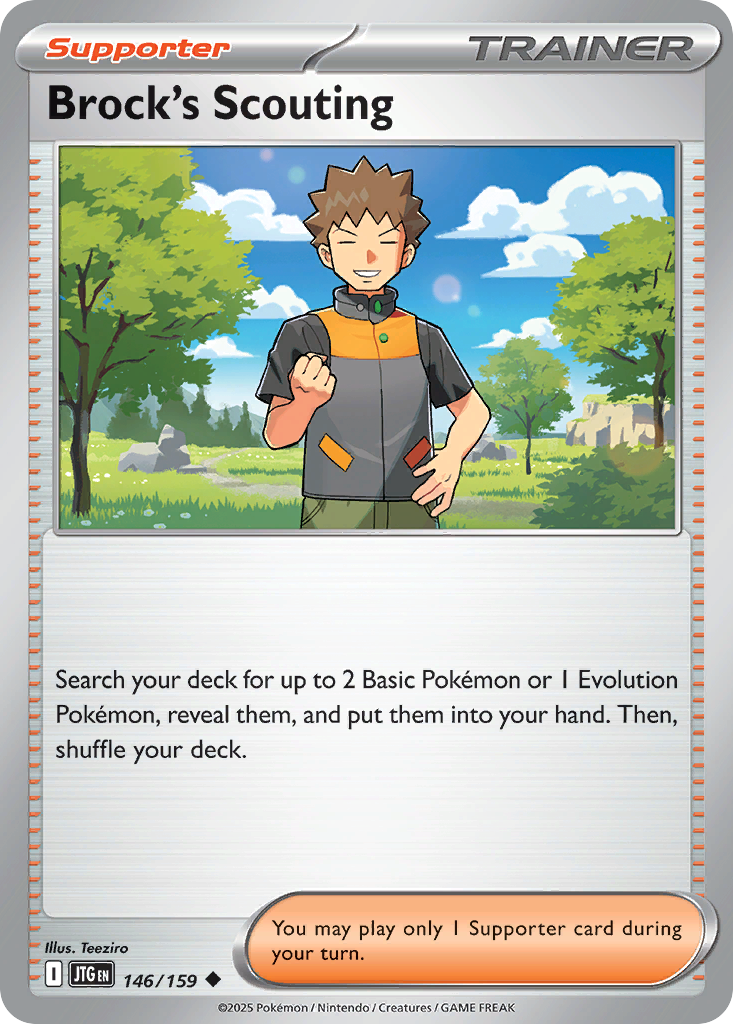 Brock's Scouting (Supporter) (JTG-146/159) (Uncommon)