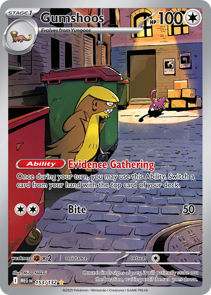 Gumshoos (Stage 1 Pokémon) (MEG-153/132) (Illustration Rare)