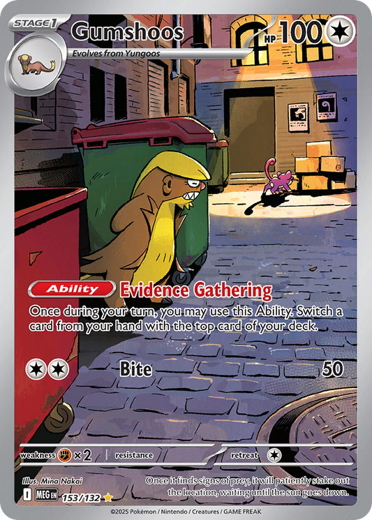 Gumshoos (Stage 1 Pokémon) (MEG-153/132) (Illustration Rare)