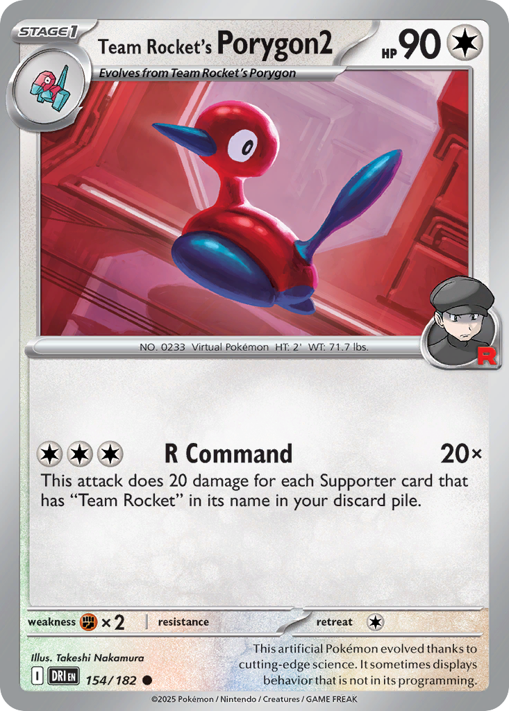 Team Rocket's Porygon2 (Stage 1 Pokémon) (DRI-154/182) (Common)