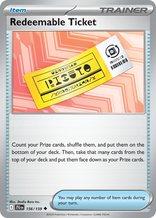 Redeemable Ticket (Item) (JTG-156/159) (Uncommon)