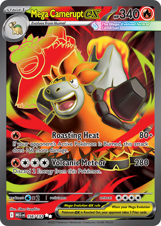 Mega Camerupt ex (Mega Evolution Pokémon ex) (MEG-156/132) (Ultra Rare)