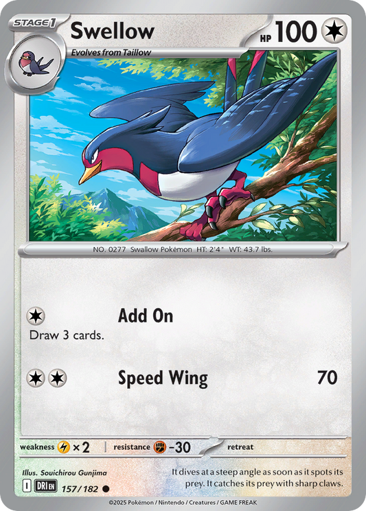 Swellow (Stage 1 Pokémon) (DRI-157/182) (Common)