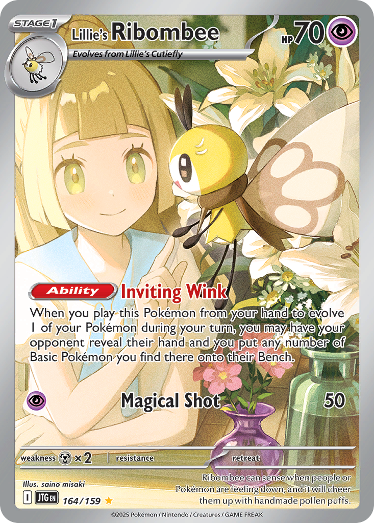 Lillie's Ribombee (Stage 1 Pokémon) (JTG-164/159) (Illustration Rare)