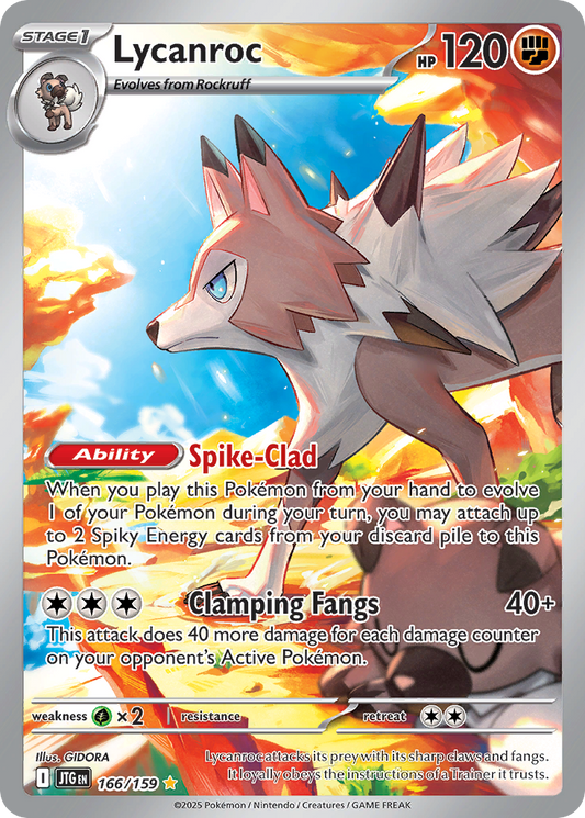 Lycanroc (Stage 1 Pokémon) (JTG-166/159) (Illustration Rare)