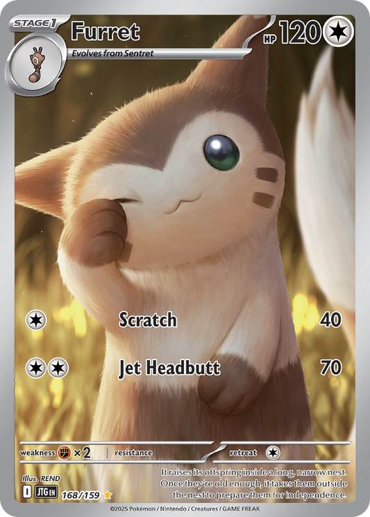 Furret (Stage 1 Pokémon) (JTG-168/159) (Illustration Rare)