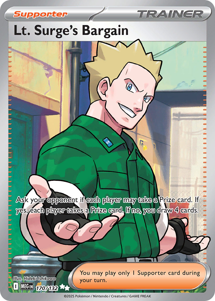 Lt. Surge's Bargain (Supporter) (MEG-170/132) (Ultra Rare)