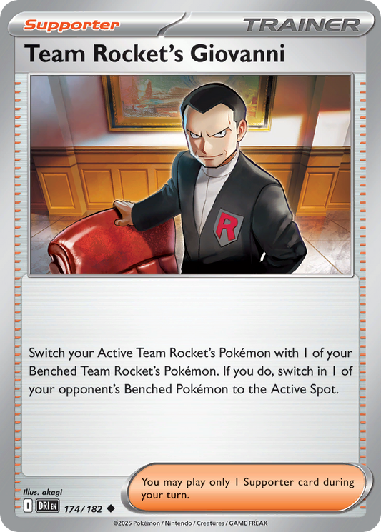 Team Rocket's Giovanni (Supporter) (DRI-174/182) (Uncommon)