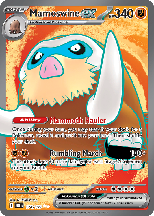 Mamoswine ex (Stage 2 Pokémon ex) (JTG-174/159) (Ultra Rare)