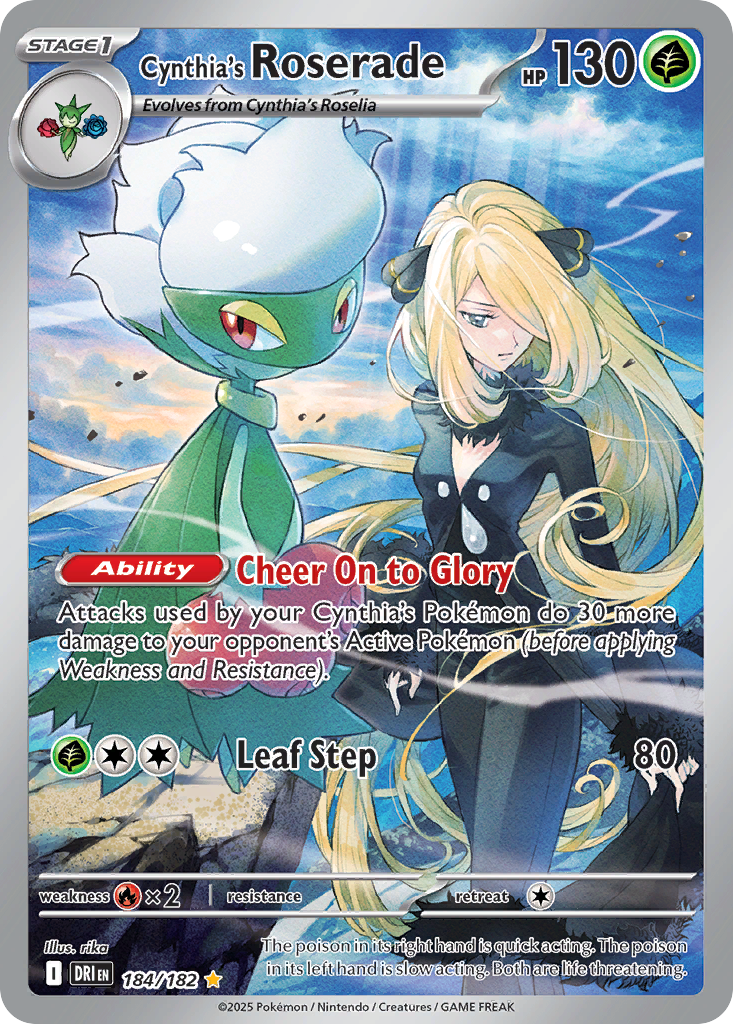 Cynthia's Roserade (Stage 1 Pokémon) (DRI-184/182) (Illustration Rare)