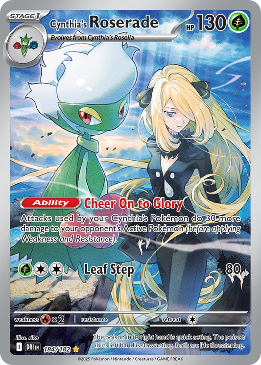 Cynthia's Roserade (Stage 1 Pokémon) (DRI-184/182) (Illustration Rare)